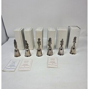 Reed & Barton Silverplate Figural Bells Lot of 6 Mother's Day Easter w/ Boxes
